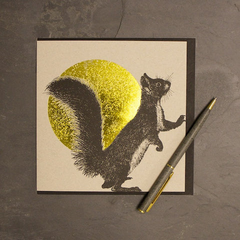 Squirrel & Sun Foiled Greetings Card