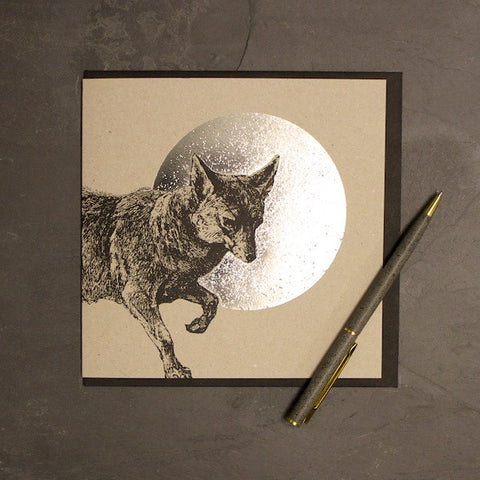 Fox & Moon Foiled Greetings Card