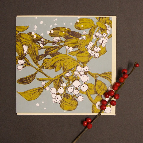 'Bright Mistletoe' Greetings Card
