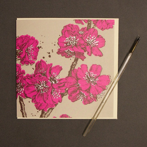 'Blossom - Bright Pink' Greetings Card