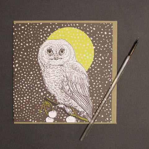 'Owl - Nighttime' Greetings Card