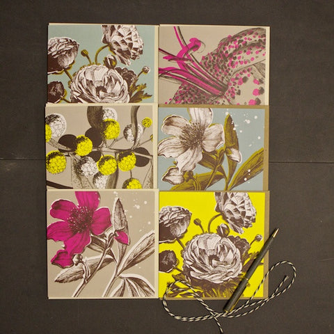 Set of 6 Bright Botanical Cards