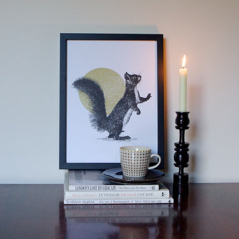 Squirrel & Sun Print